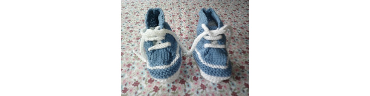 Chaussons tricot bébé fille et bébé garçon