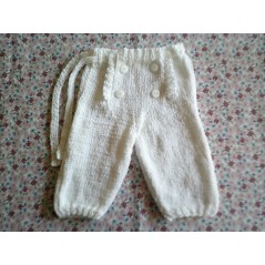 pantalon à pont bébé blanc en jersey