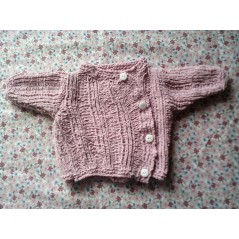 Brassière bébé tricot fille rose en velours en jersey et côtes