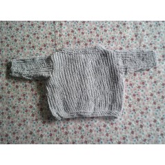 Brassière bébé tricot garçon grise en velours en jersey et côtes - Dos