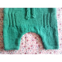 Pantalon bébé tricot fille et garçon en jersey vert - bas