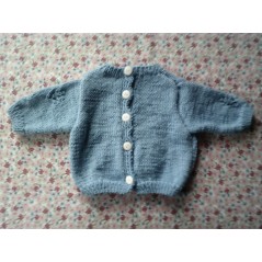 Brassière bébé tricot garçon bleue en jersey et point ajouré - Dos